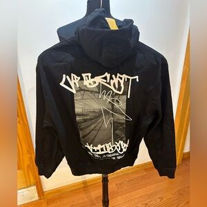 Zara Men’s Black Jeans Hoodie with Logo in excellent condition